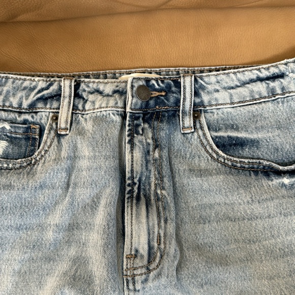 Denim Mini Skirt. Distressed. Size large - Picture 3 of 4